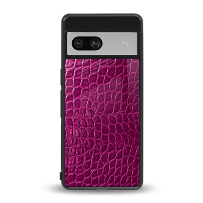 Croco Pink back phone cover | glass case for google pixel 7a