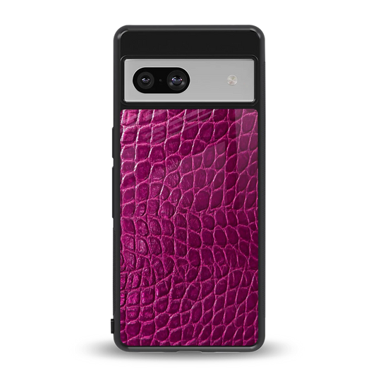 Croco Pink back phone cover | glass case for google pixel 7