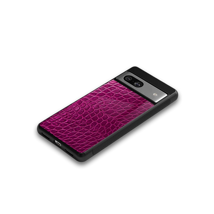 Croco Pink google pixel 7a mobile cover | shockproof glass phone case