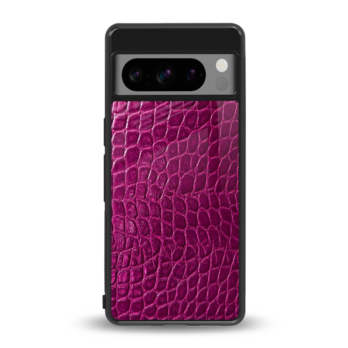 Croco Pink back phone cover | glass case for google pixel 8 pro