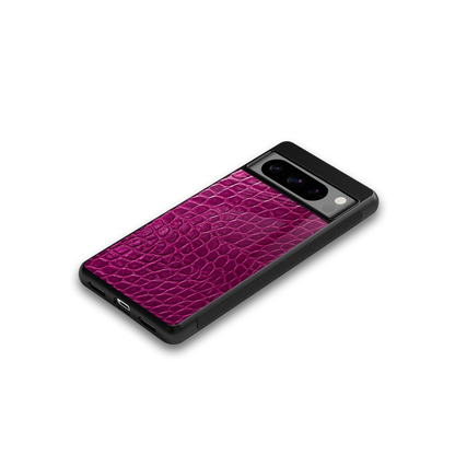 Croco Pink google pixel 8 pro mobile cover | shockproof glass phone case