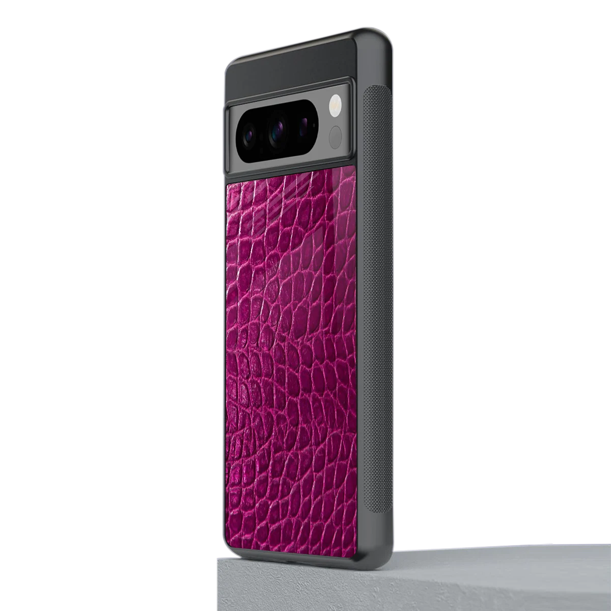Croco Pink stylish phone case for google pixel 8 pro | glossy glass and slim fit