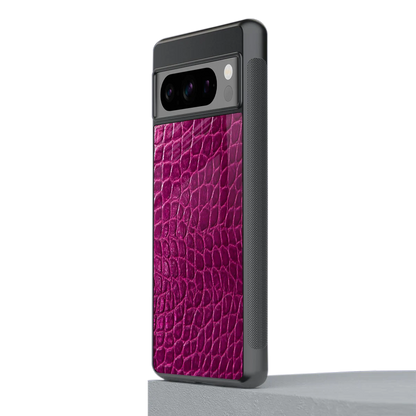 Croco Pink stylish phone case for google pixel 8 pro | glossy glass and slim fit