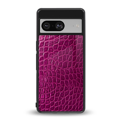 Croco Pink back phone cover | glass case for google pixel 8