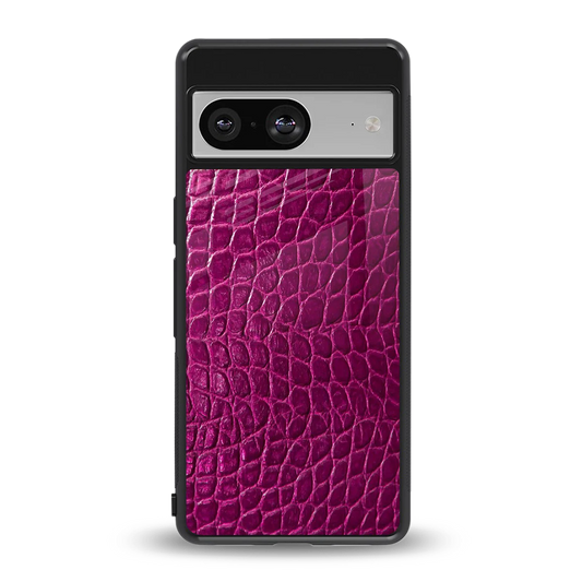 Croco Pink back phone cover | glass case for google pixel 8