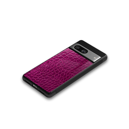 Croco Pink google pixel 8 mobile cover | shockproof glass phone case