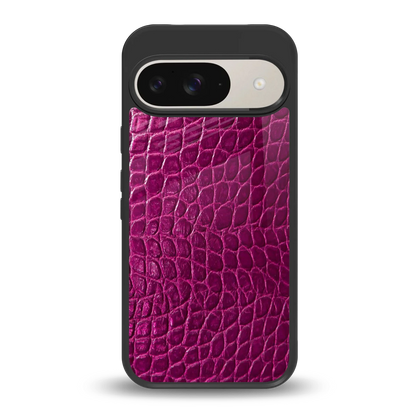 Croco Pink back phone cover | glass case for google pixel 9
