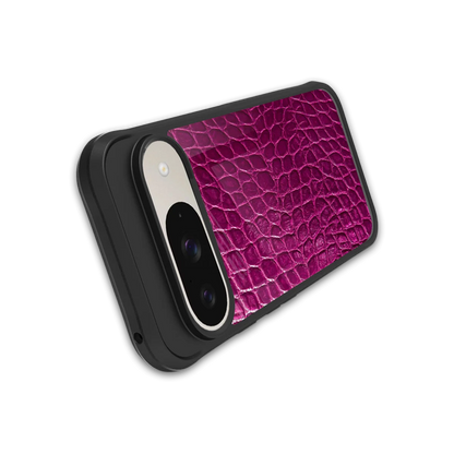 Croco Pink stylish phone case for google pixel 9 | glossy glass and slim fit