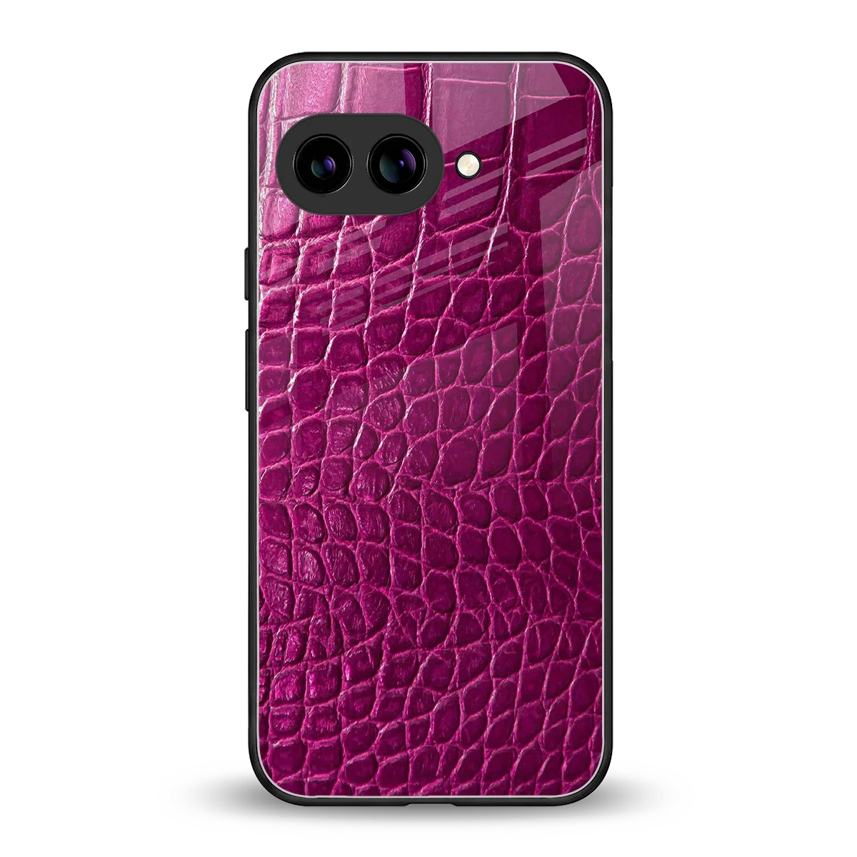 Croco Pink back phone cover | glass case for google pixel 10a
