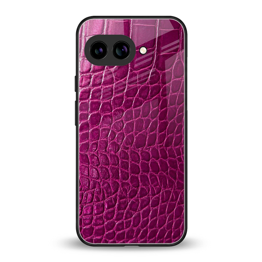 Croco Pink back phone cover | glass case for google pixel 10a