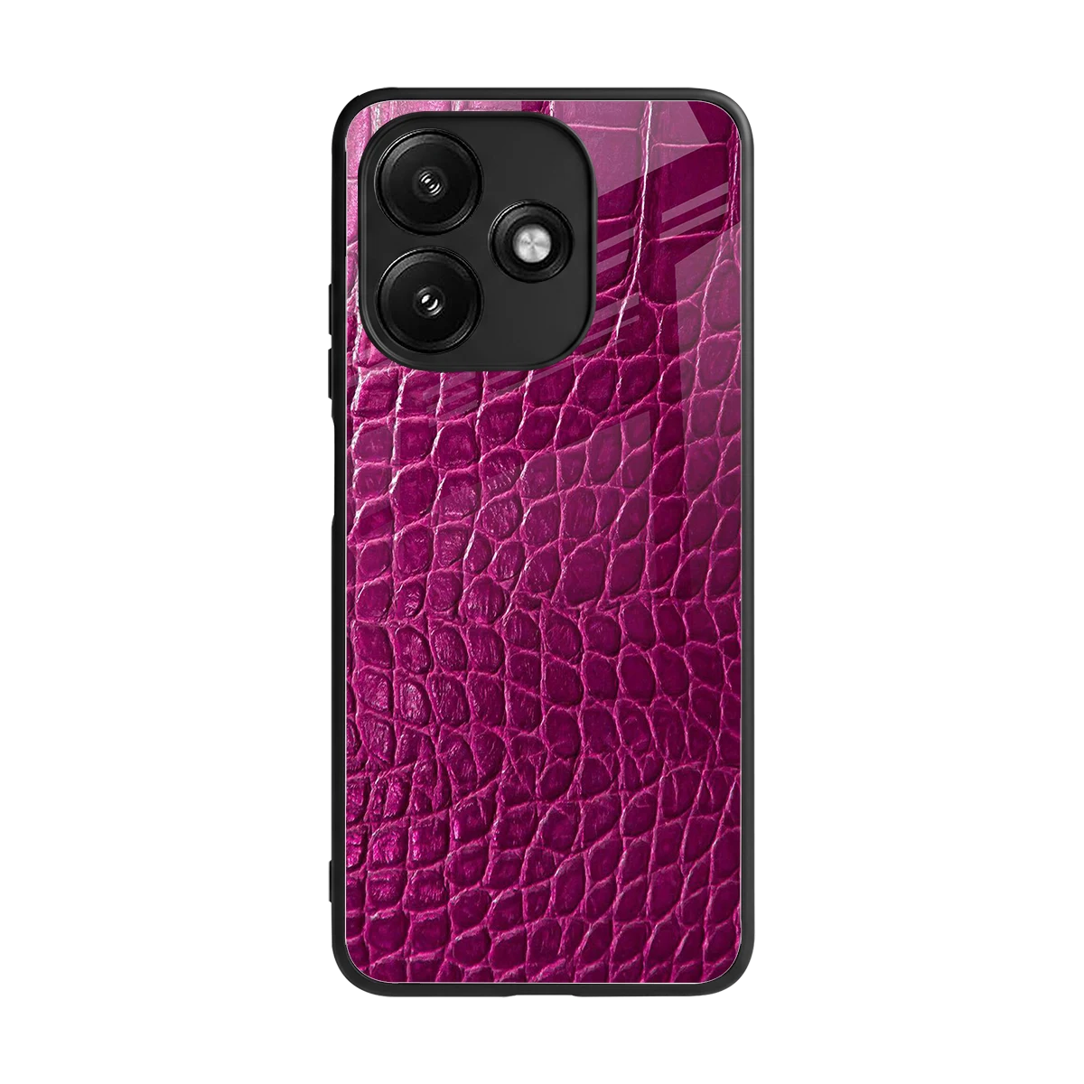 Croco Pink back phone cover | glass case for redmi 12 5g