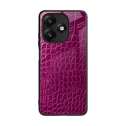 Croco Pink back phone cover | glass case for redmi 12 5g