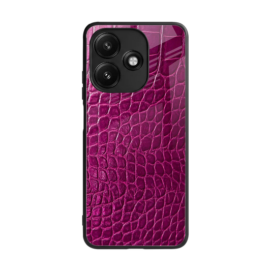 Croco Pink back phone cover | glass case for redmi 12 5g