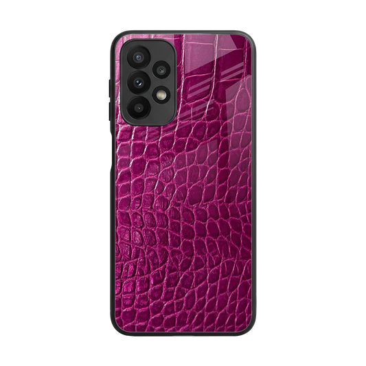 Croco Pink back phone cover | glass case for samsung galaxy a23