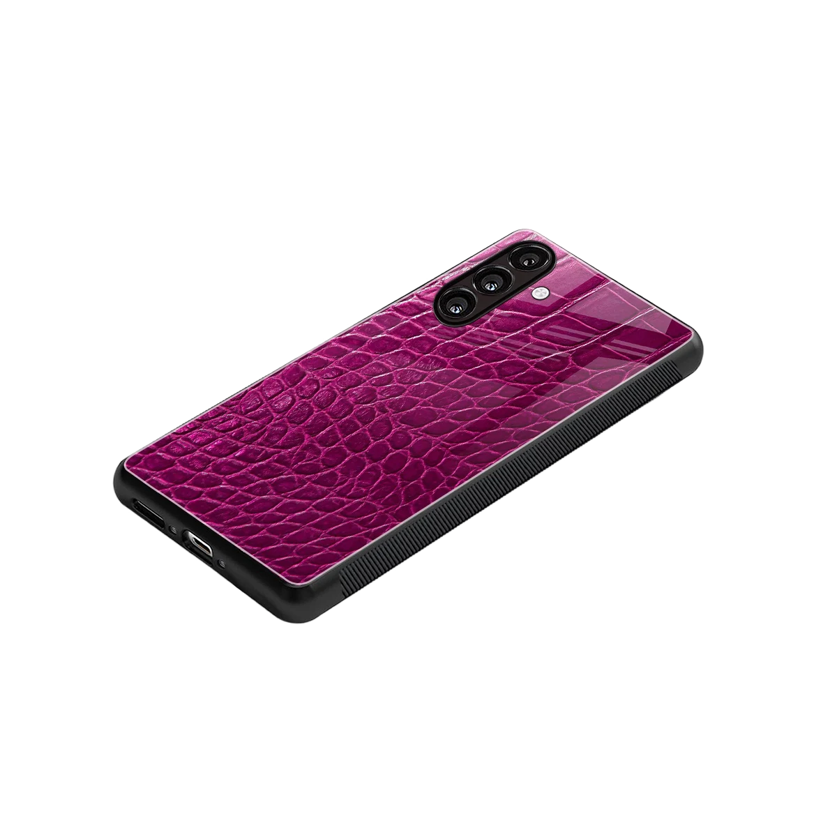 Croco Pink stylish phone case for samsung galaxy a37 5g | glossy glass and slim fit