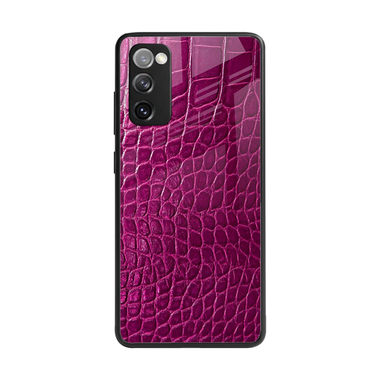 Croco Pink back phone cover | glass case for samsung galaxy s20 fe