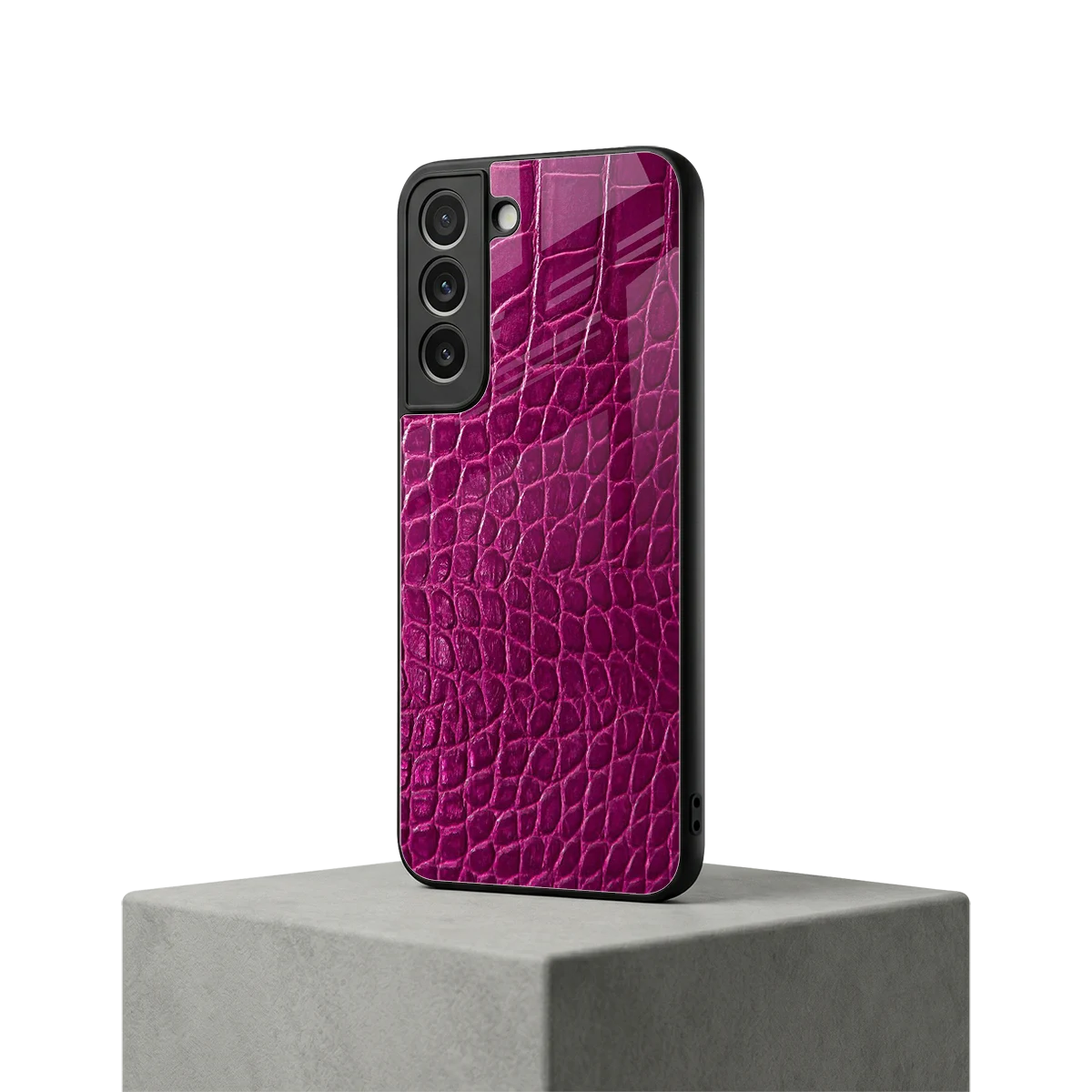 Croco Pink samsung galaxy s22 mobile cover | shockproof glass phone case