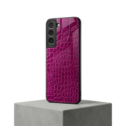Croco Pink samsung galaxy s22 mobile cover | shockproof glass phone case