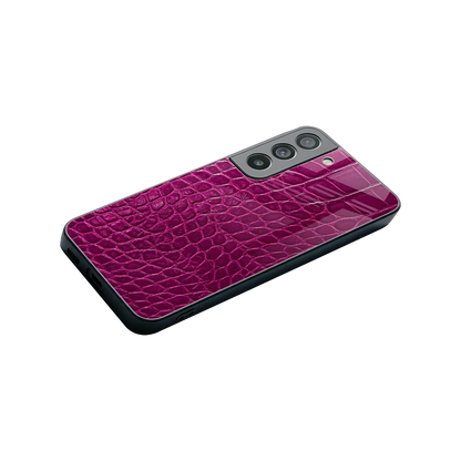 Croco Pink stylish phone case for samsung galaxy s22 | glossy glass and slim fit
