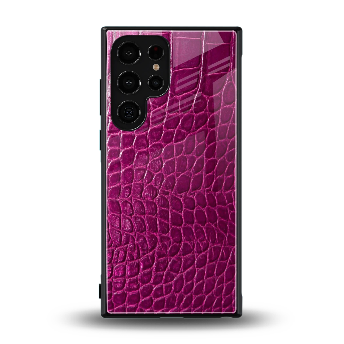 Croco Pink back phone cover | glass case for samsung galaxy s23 ultra