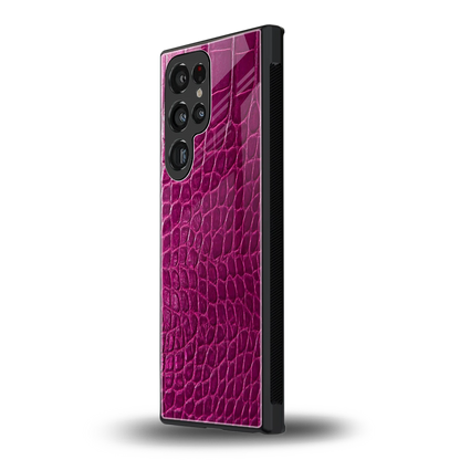 Croco Pink samsung galaxy s23 ultra mobile cover | shockproof glass phone case