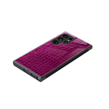 Croco Pink stylish phone case for samsung galaxy s24 ultra | glossy glass and slim fit