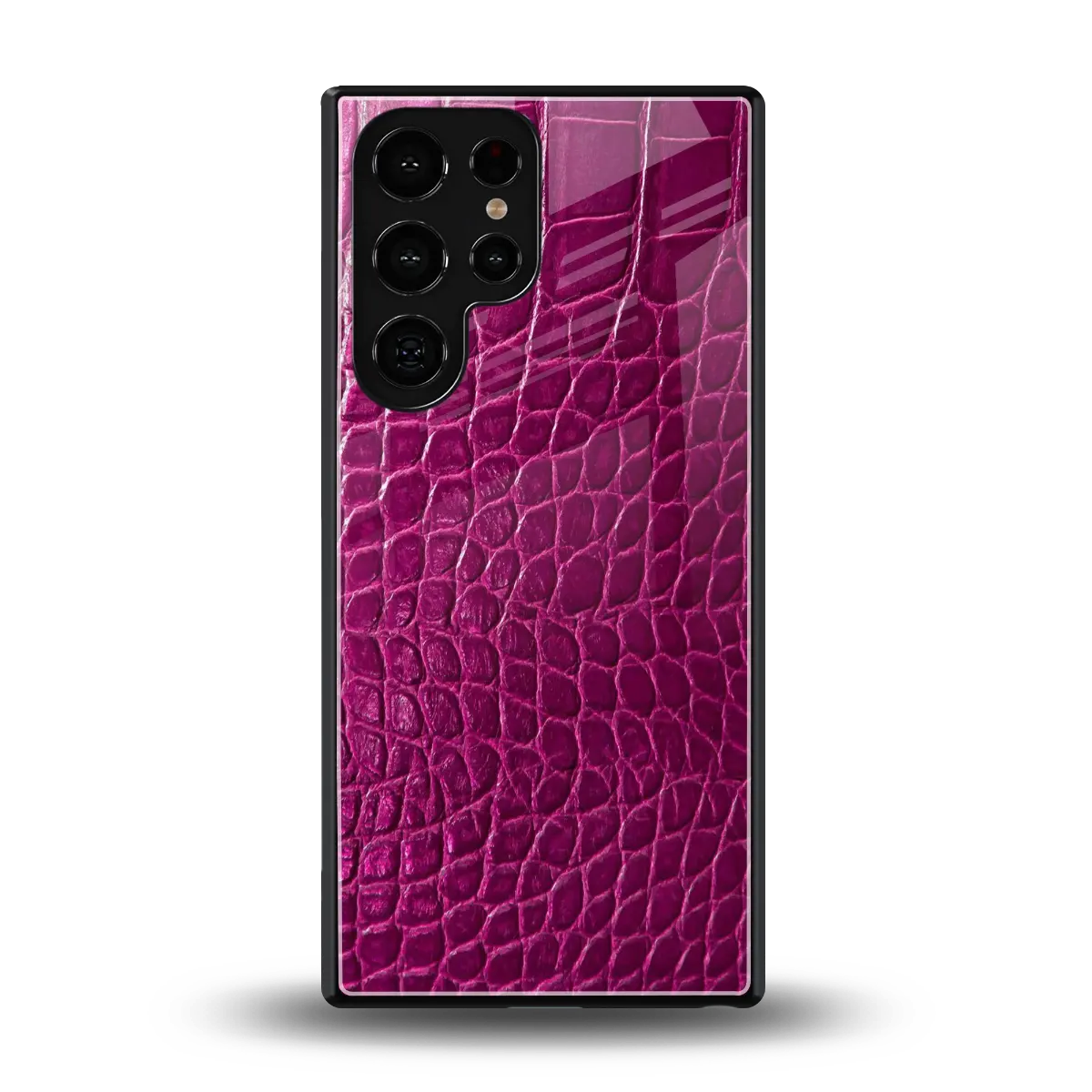Croco Pink back phone cover | glass case for samsung galaxy s25 ultra