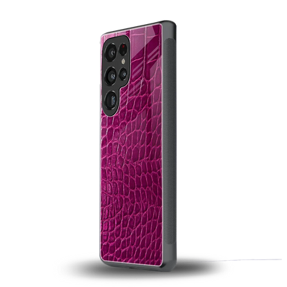 Croco Pink samsung galaxy s25 ultra mobile cover | shockproof glass phone case