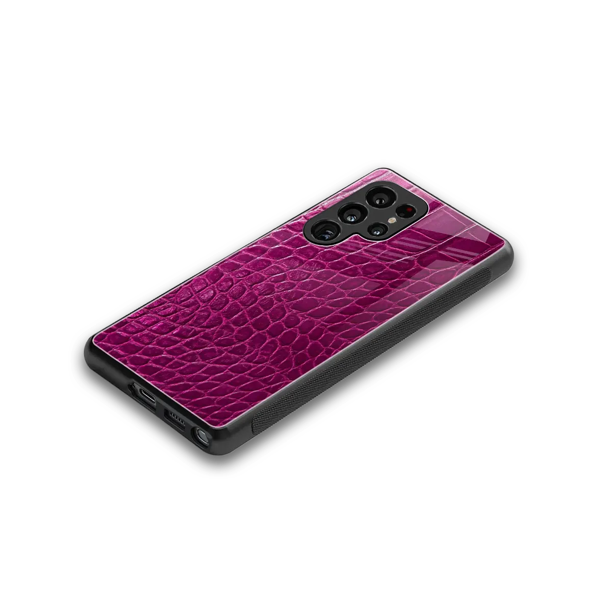 Croco Pink stylish phone case for samsung galaxy s25 ultra | glossy glass and slim fit
