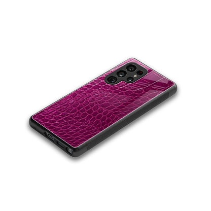 Croco Pink stylish phone case for samsung galaxy s25 ultra | glossy glass and slim fit