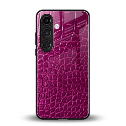 Croco Pink back phone cover | glass case for samsung galaxy s23 plus