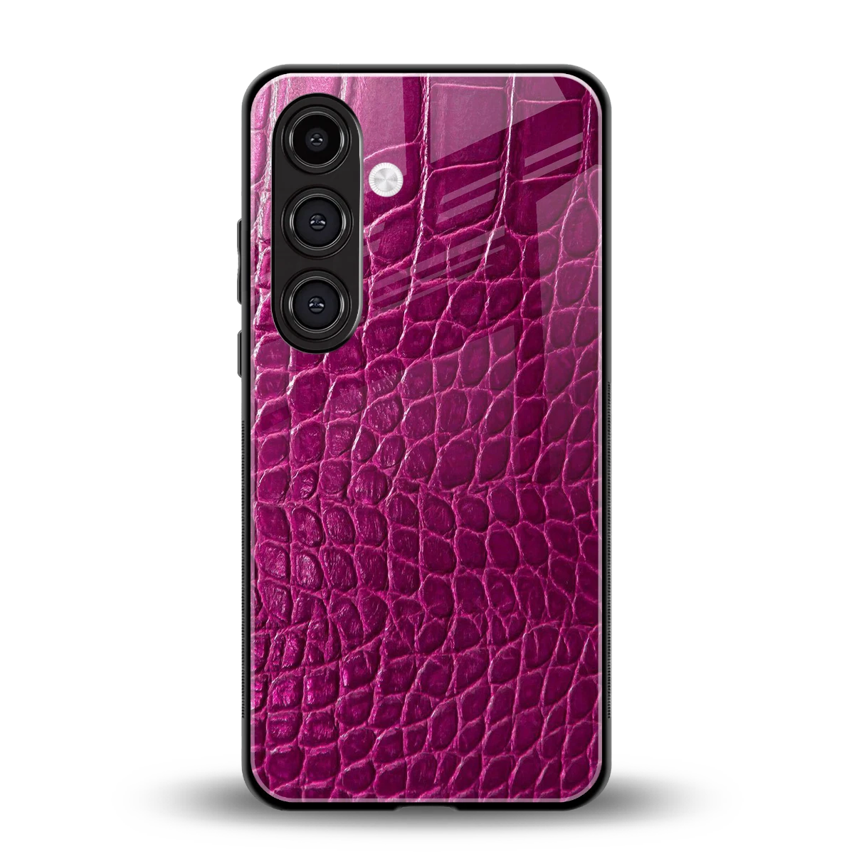 Croco Pink back phone cover | glass case for samsung galaxy s24 plus