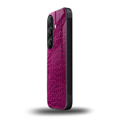 Croco Pink samsung galaxy s24 mobile cover | shockproof glass phone case