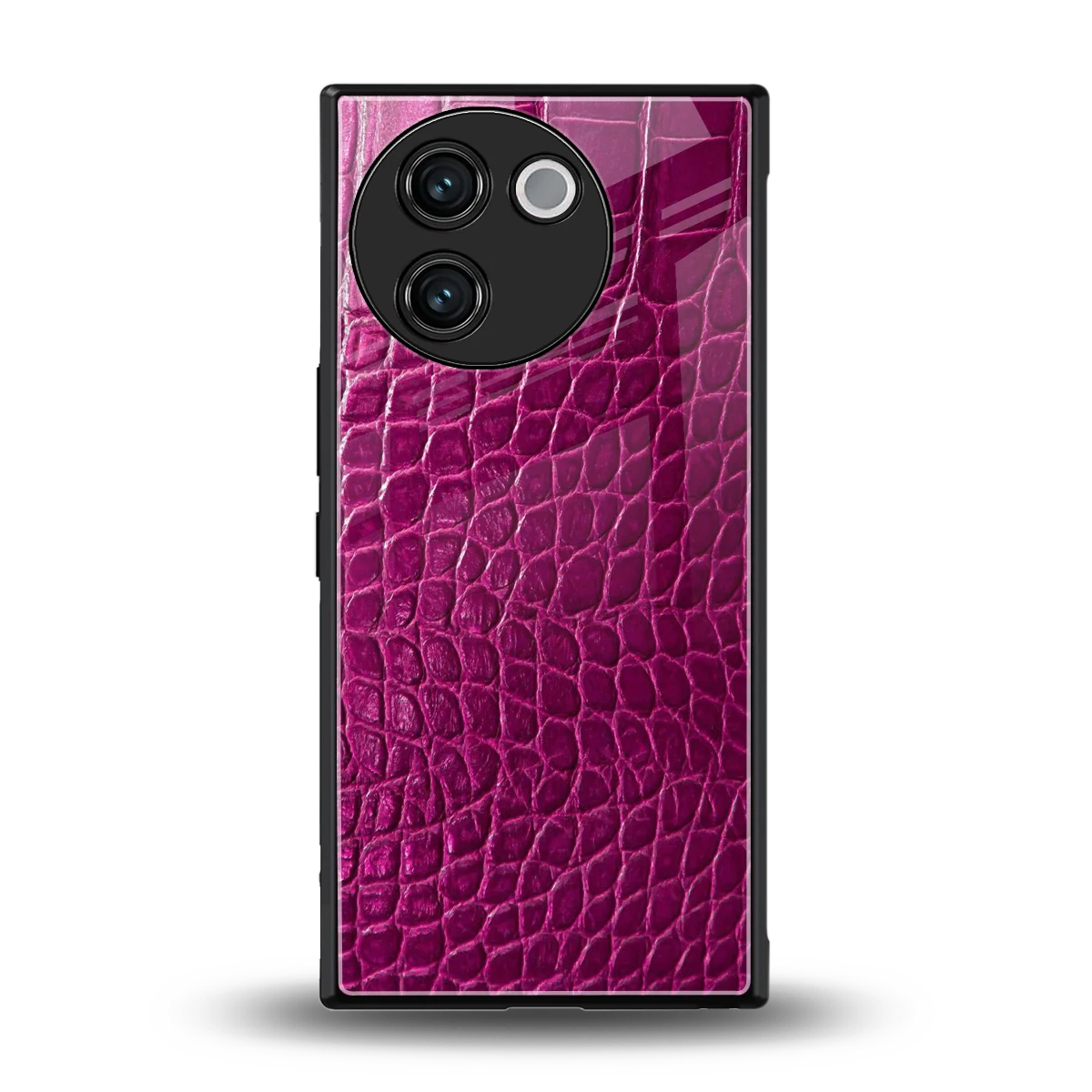 Croco Pink back phone cover | glass case for vivo v30e