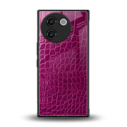 Croco Pink back phone cover | glass case for vivo v30e