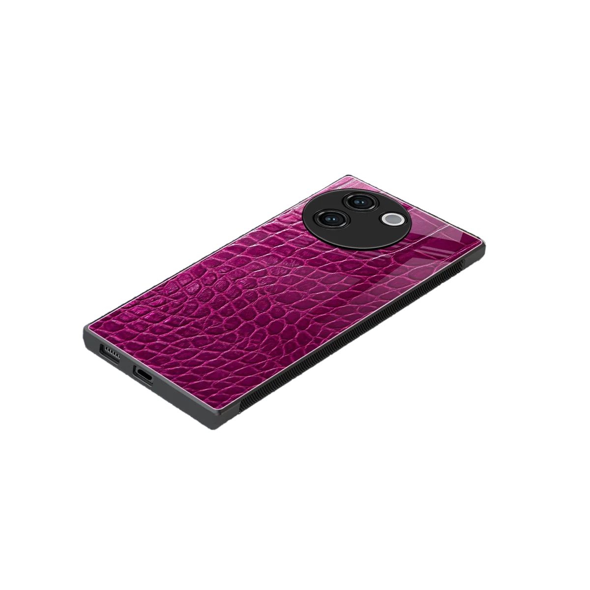 Croco Pink stylish phone case for vivo v30e | glossy glass and slim fit