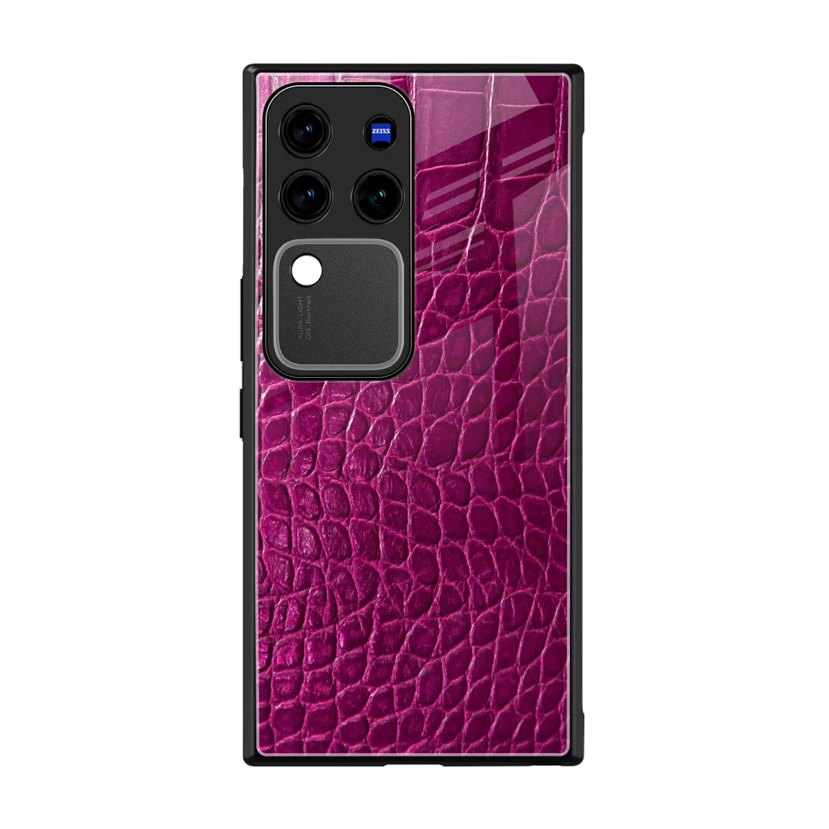 Croco Pink back phone cover | glass case forvivo v30 pro