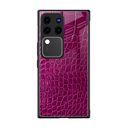 Croco Pink back phone cover | glass case forvivo v30 pro