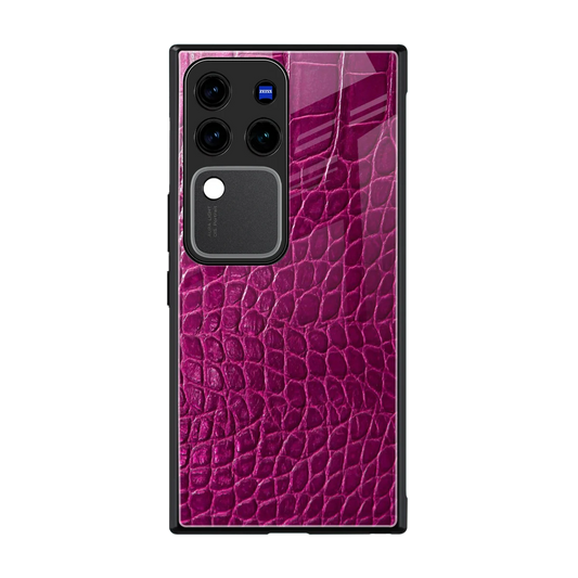 Croco Pink back phone cover | glass case forvivo v30 pro