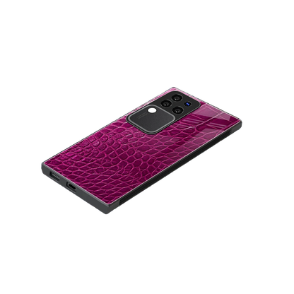 Croco Pink stylish phone case forvivo v30 pro | glossy glass and slim fit