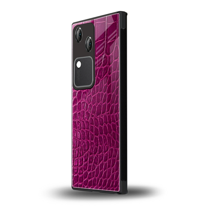 Croco Pink vivo v30 mobile cover | shockproof glass phone case
