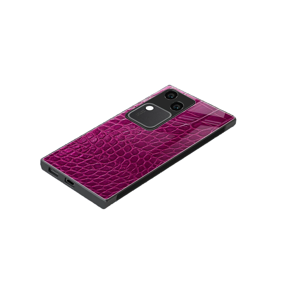 Croco Pink stylish phone case for vivo v30 | glossy glass and slim fit