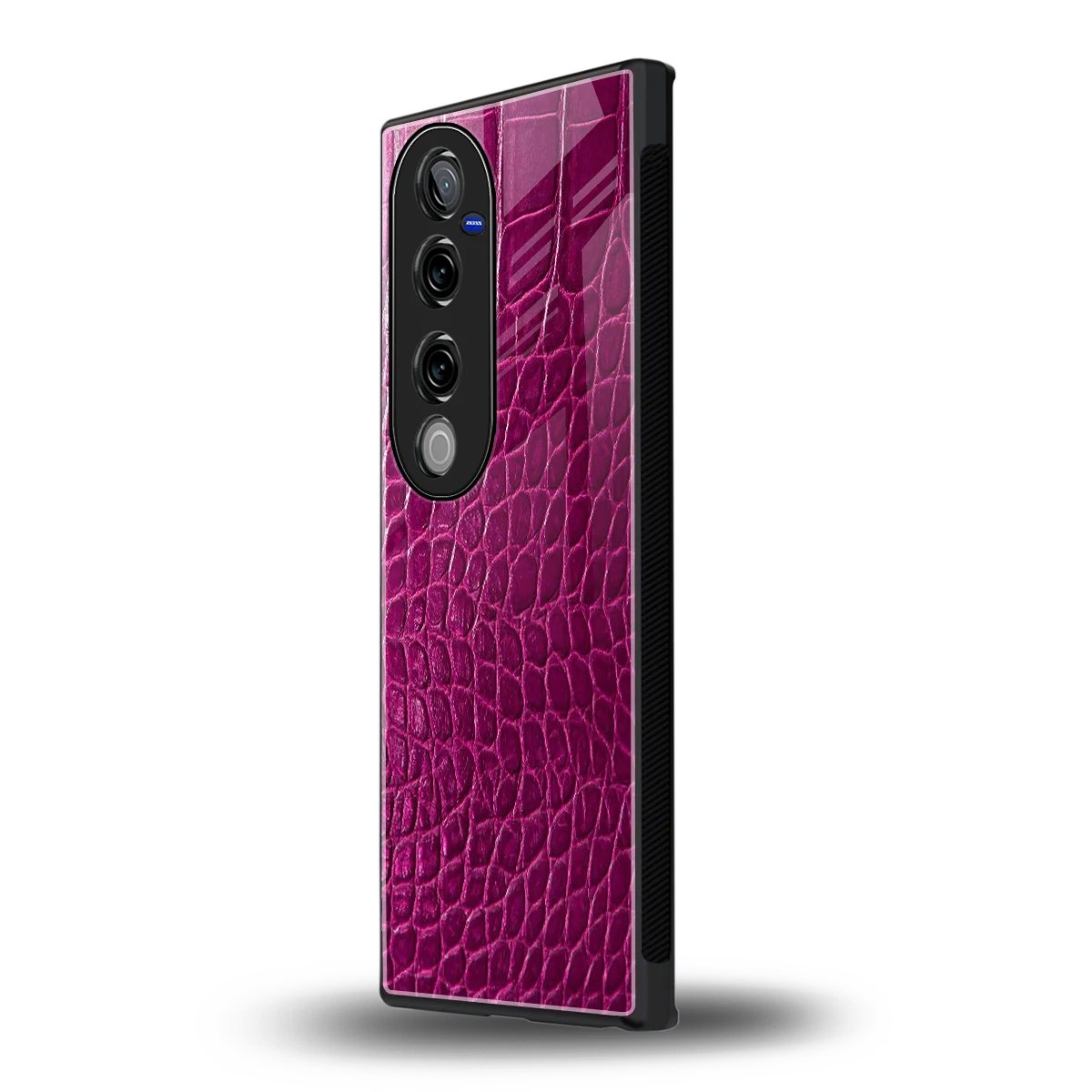 Croco Pink vivo v40 pro mobile cover | shockproof glass phone case