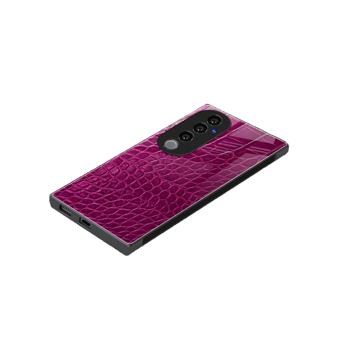 Croco Pink stylish phone case for vivo v40 pro | glossy glass and slim fit