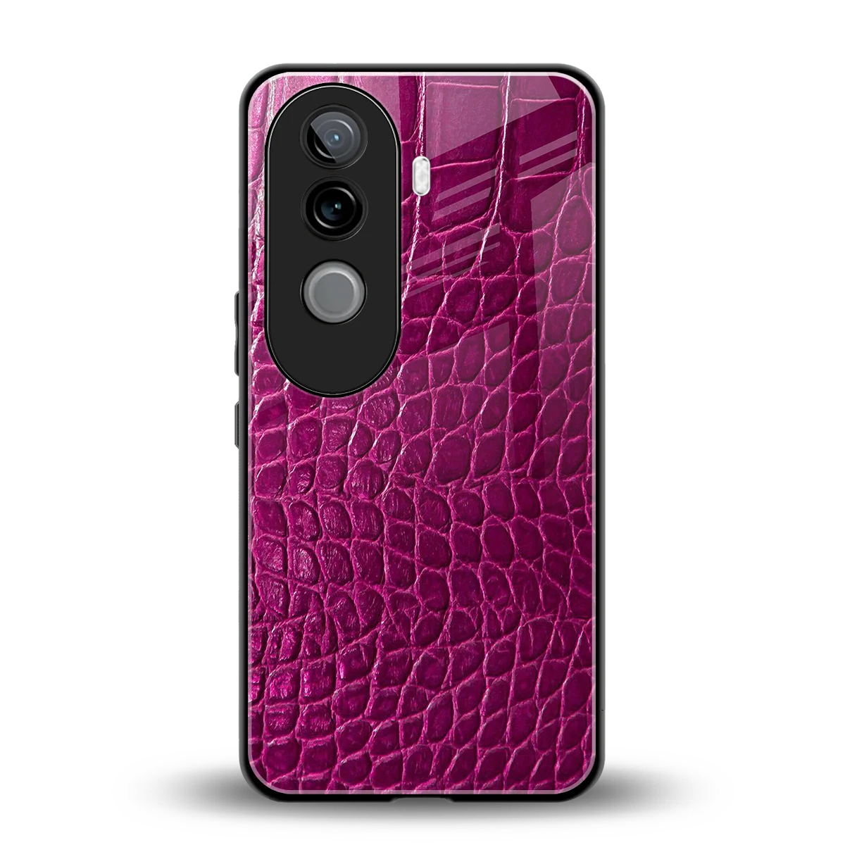 Croco Pink back phone cover | glass case for vivo v40e