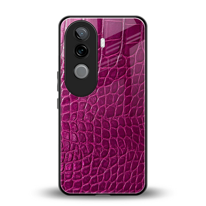 Croco Pink back phone cover | glass case for vivo v40e