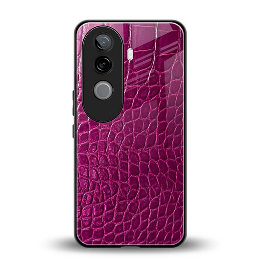 Croco Pink back phone cover | glass case for vivo v40e