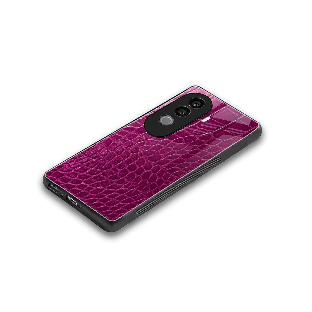 Croco Pink stylish phone case for vivo v40e | glossy glass and slim fit