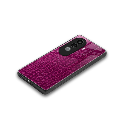 Croco Pink stylish phone case for vivo v40e | glossy glass and slim fit