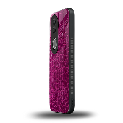 Croco Pink vivo v50 mobile cover | shockproof glass phone case